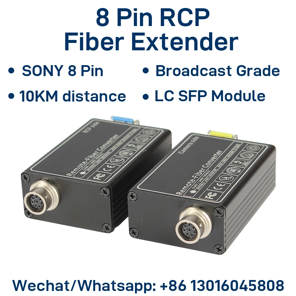 For SONY 8-Pin RCP Fiber Extender Remote Module for SDI Broadcast Control, LC Single mode, 10KM, Compatible with RCP1000/1500