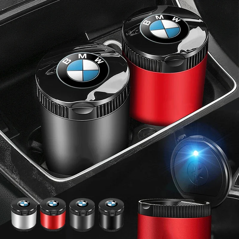 Portable Car Cigarette Ashtray Cup With LED Light Detachable For BMW 5/6 Series X3 X4 F10 F11 F18 F06 F12 F13 F25 F26 2009-2024