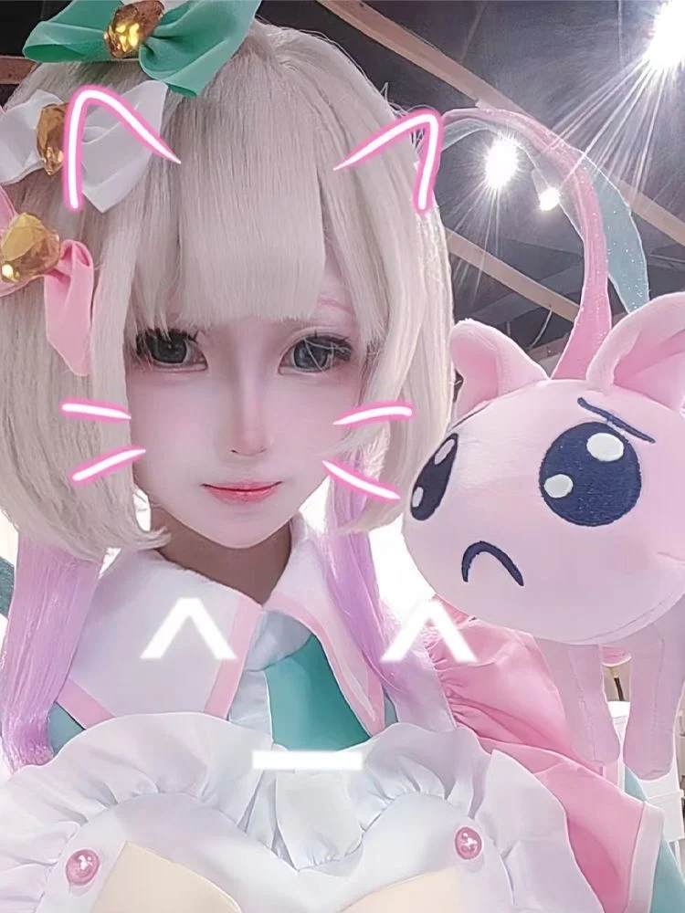 Super Cute P Cat! NEEDY GIRL OVERDOSE Emojis Super Cut Angel Sauce Japanese Cute Pink Rain Doll Plush Toy