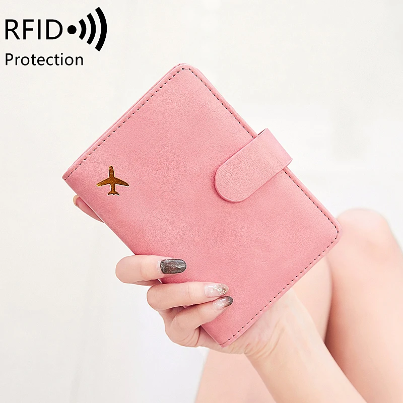 RFID anti-theft brush travel passport set PU leather credit card wallet set passport bag for men and women travel accessories