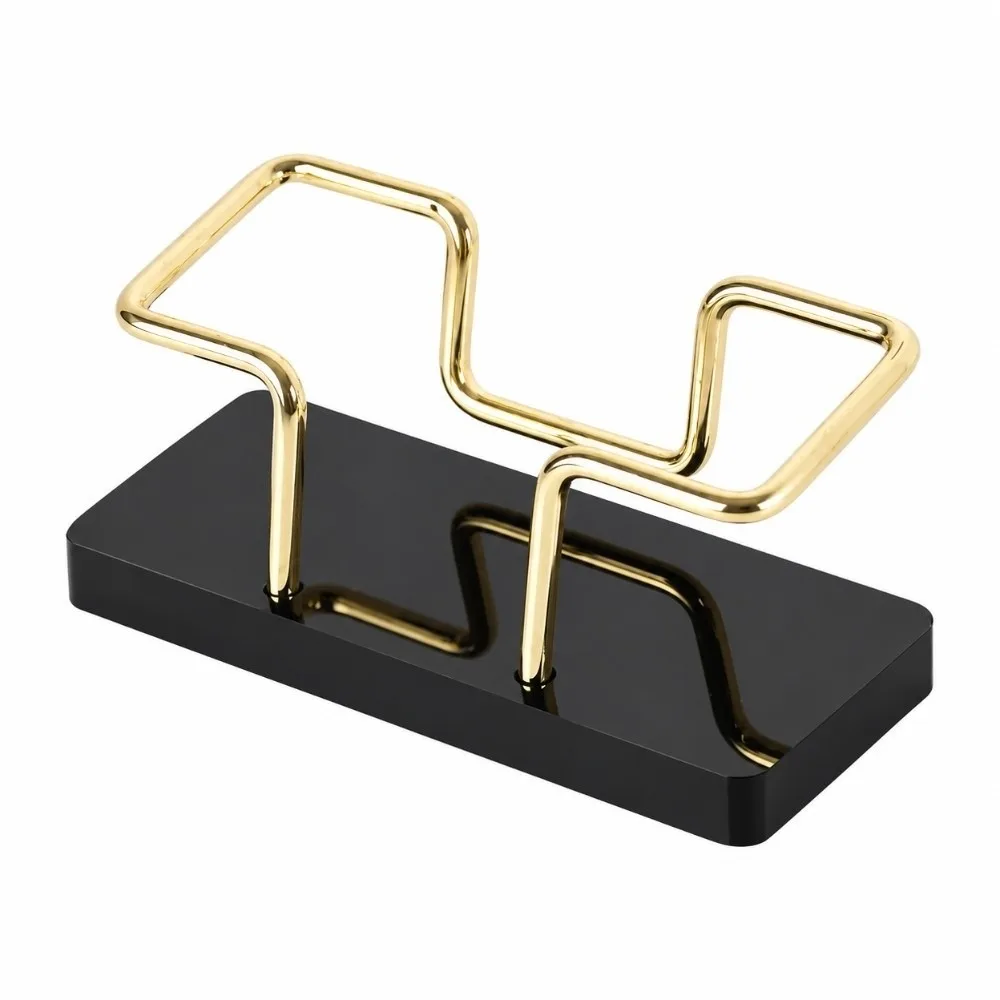 Acrylic base Business Card Stand Geometric Metal Frame Business Card Holder decorative creative Card Storage Box Office Desk