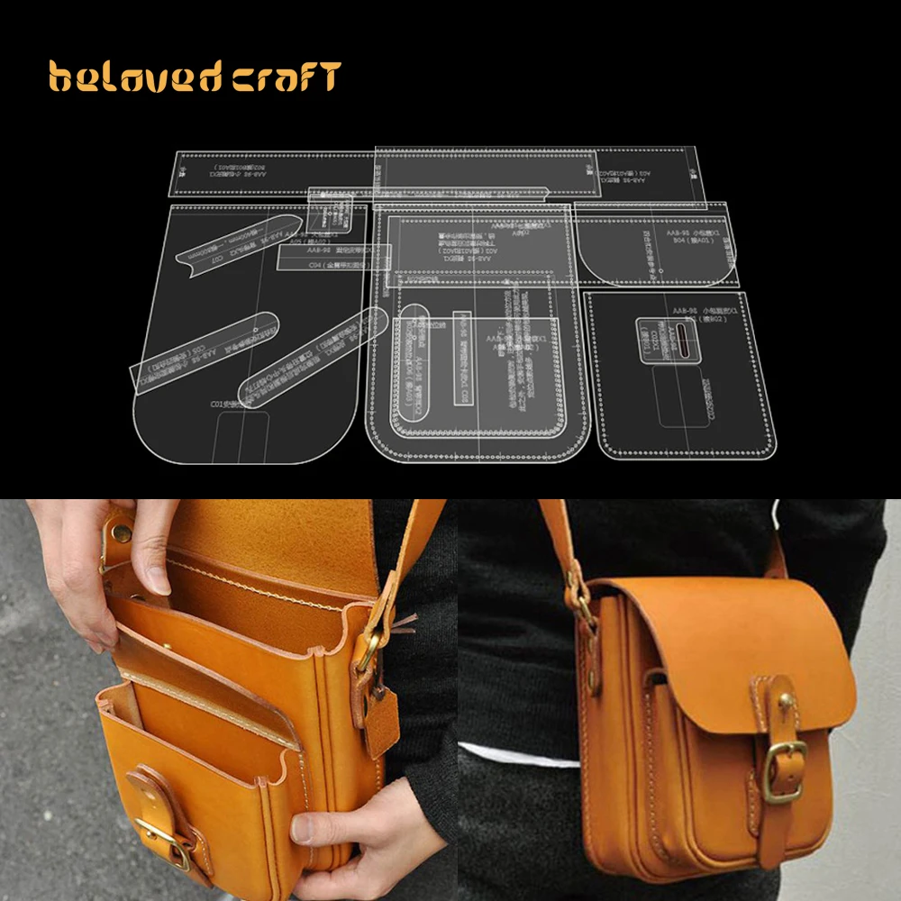 

BelovedCraft Leather Bag Pattern Making with Kraft Paper and Acrylic Templates for Multi-functional Waist Pack Crossbody Bag