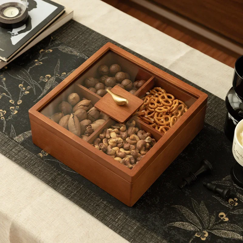 Fruit Plate Home Living Room Coffee Table Dried Fruit Plate Light Luxury High-end Wooden Nut Plate High-end Exquisite and High-V