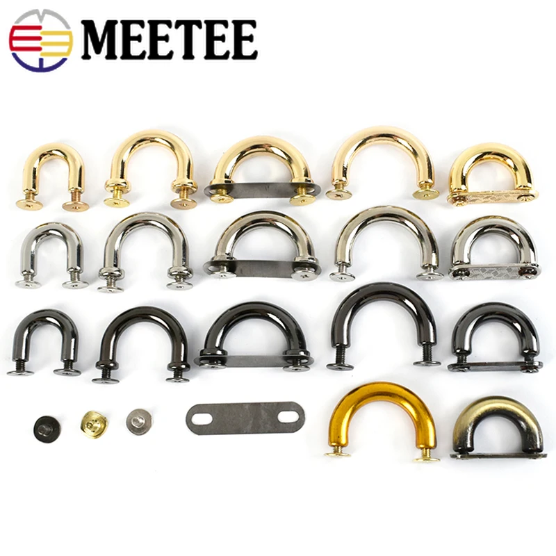 5/10Pcs U Shape Metal Arch Bridge Buckle Bag Strap Belt D Ring Connector Clasp Handbag Hanger Leather Crafts Sewing  Hardware