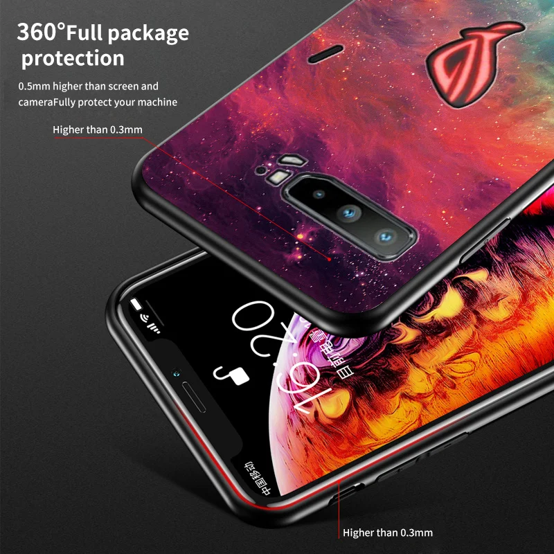 For Asus ROG Phone 3 ZS661KS Case Starry Grain Tempered Glass Back Cover Shockproof Phone Case For Asus Rog Phone 3 Rog3 ZS661KS - view 5