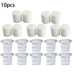 20pcs PE 32*30mm Mesh Pot With Sponge Net Cup Basket Hydroponic Aeroponic Plant Grow Sponge Suitable For Soilless Cultivation