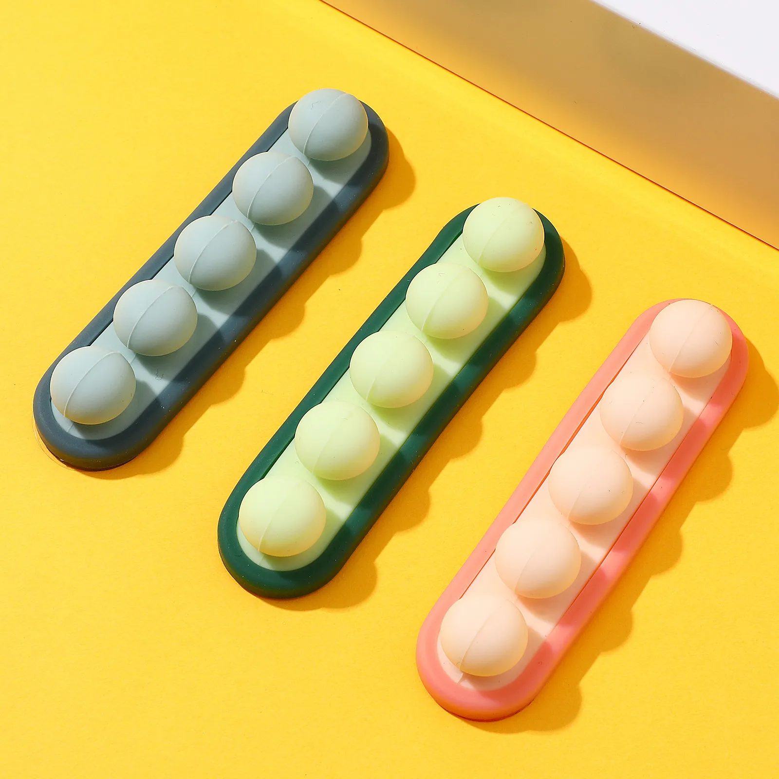 3Pcs Silicone Cable Clips Holder Organizer Wire Organizing For Student Desk Cord Pea Shape Adhesive Charging Cables