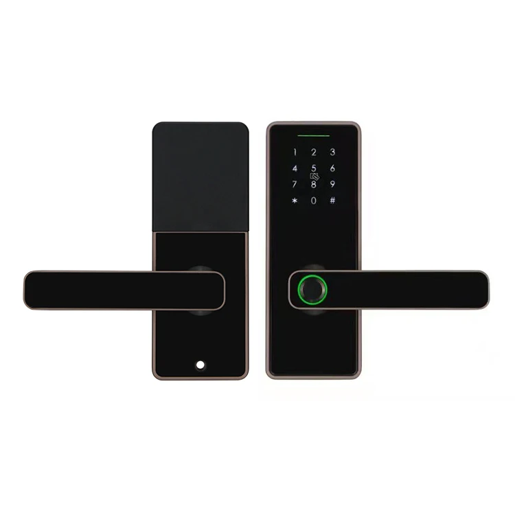 

smart tuya Digital Keyless Fingerprint handle locks cerradura inteligente home electronics TTLock for front metal Door Lock