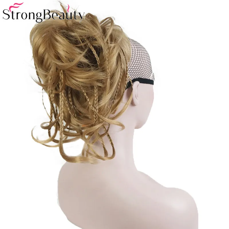 StrongBeauty syntetyczny diy do włosów czerwony blond brązowy czarny warkocz sznurek przypinany kucyk w/na przedłużanie włosów treski 17 kolorów