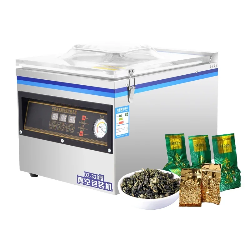 Small tea bag dried fruit meat rice soybean grain cereal nuts pistachio coffee vacuum packing sealing machine desktop