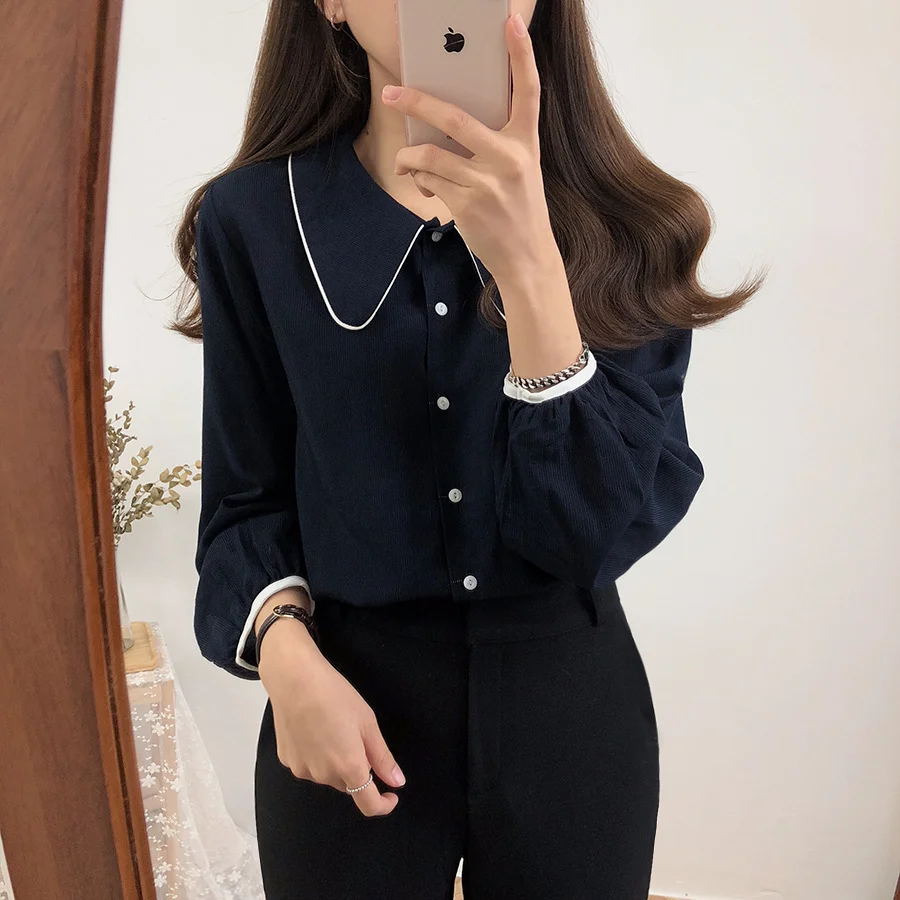 

Long Sleeve Shirts Womens Striped Button Down Tops Slim Fit Gothic Emo Aesthetic Harajuku Clubwear Party Autumn Clothing