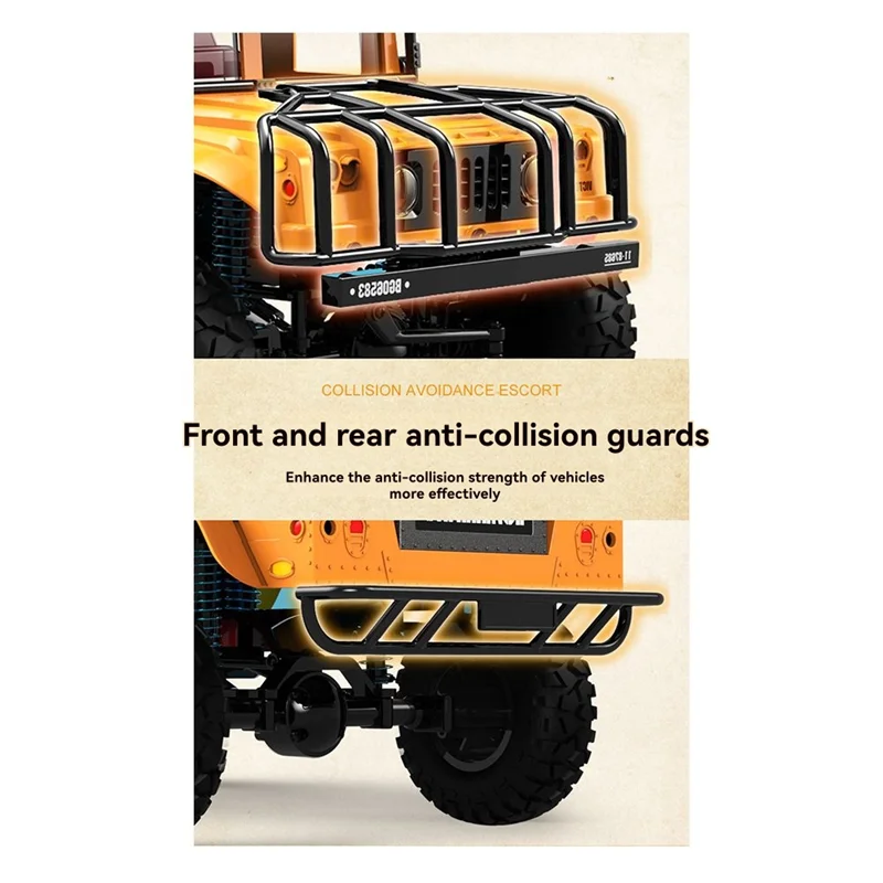 Vierwielaandrijving snelle RC auto 1/12–volledige schaal off-road klimmen simulatie buiten voor jongens, cadeau auto auto geel