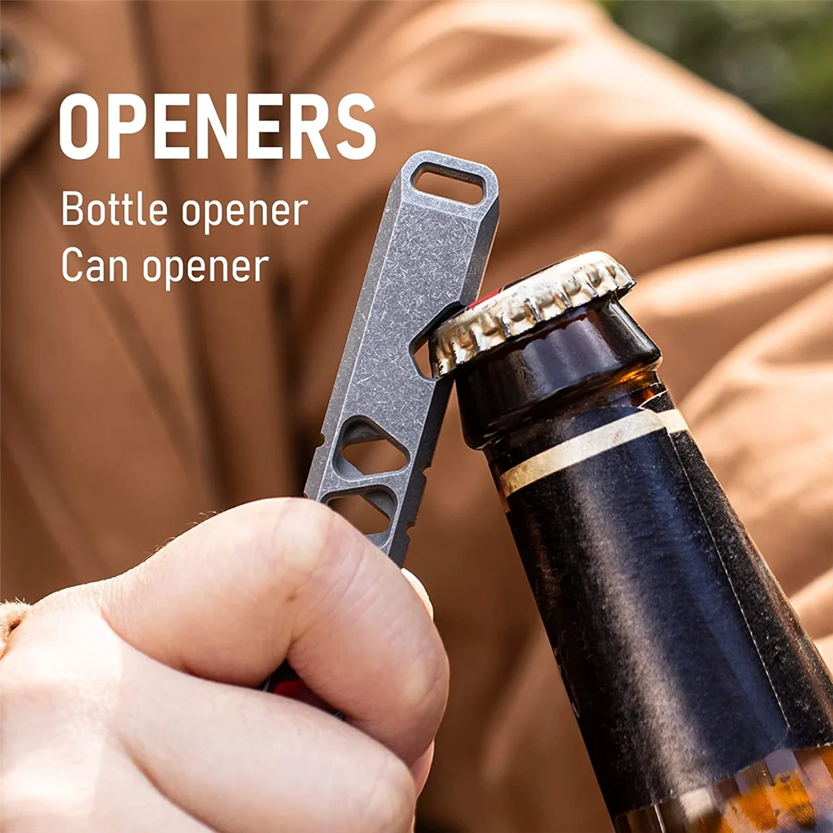 Titanium Pry Bar, Keychain Multitool Tool, Pocket Tool Bottle Opener Keychain Outdoor Tool, Titanium Key Chain,