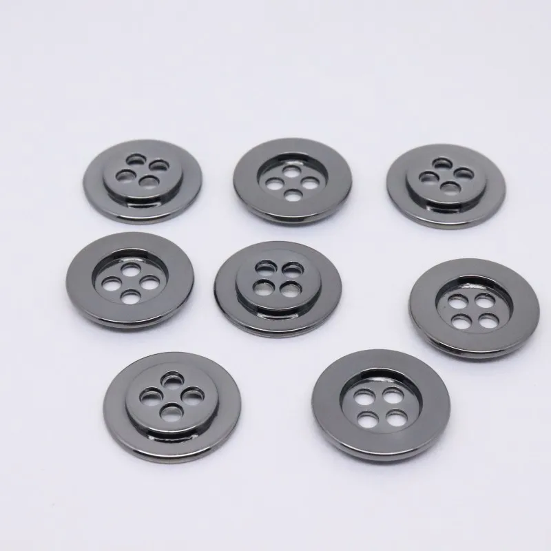 20pcs Gunmetal 18mm Metal Sewing Buttons, 4-Hole Round Buttons for Suits, Shirts, Coats, Clothes, DIY Craft Decoration