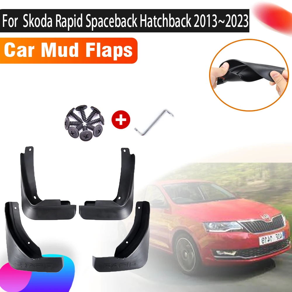 

Car Mudguards For Skoda Rapid Spaceback Hatchback 2013~2023 2015 Splash Guard Front Rear Fenders Car Accessories 4PCS Mud Flaps