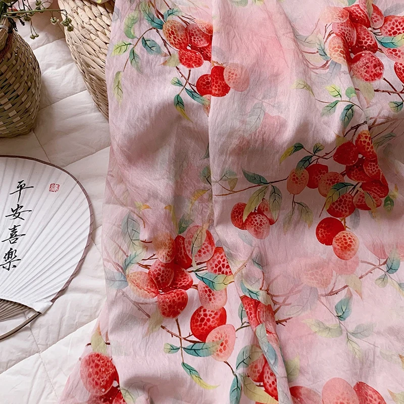 

Tencel linen fabric sewing shirts, summer dresses, shirts and handicrafts, printed ramie fabrics 원단