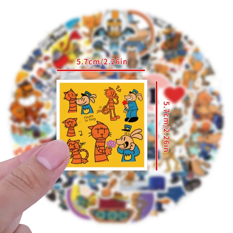 55pcs 만화 개 남자 낙서 스티커 데칼 가방 노트북 컴퓨터 워터 컵 기타 장식 DIY 어린이 클래식 장난감