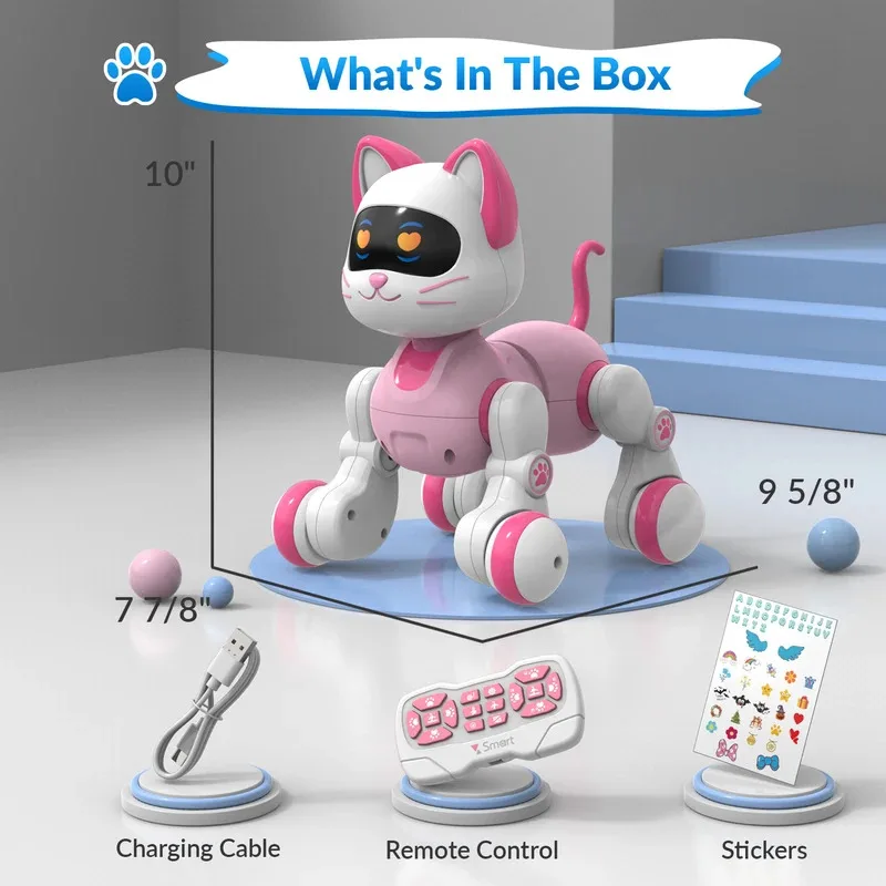 Lumière du soleil 002 Robot télécommandé intelligent chat tête Programmable détection tactile marche danse musique éclairage enfants Rc jouet Robots animal de compagnie