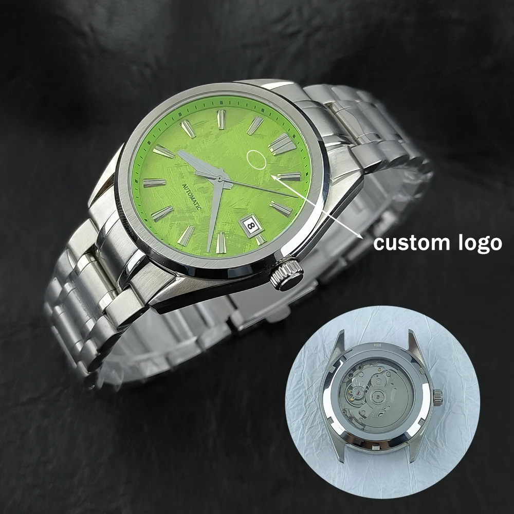 New NH35 men's watch 39mm stainless steel mechanical watch customized LOGO waterproof suitable for NH35 movement accessories
