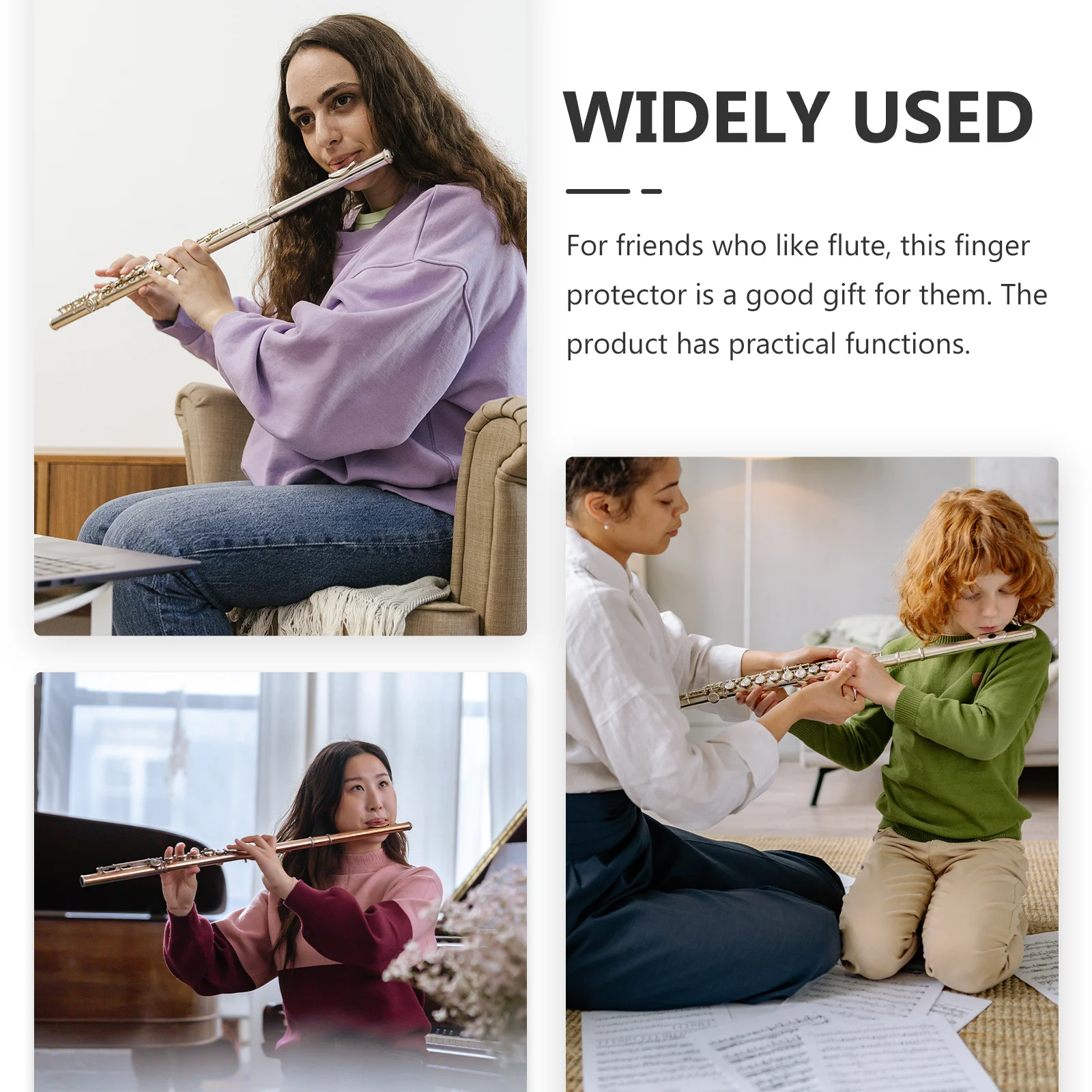 

2Pcs Flute Finger Protector Silicone Non Slip Finger Rest Cushion Practical Ergonomic Flute Accessory Music Instrument Parts