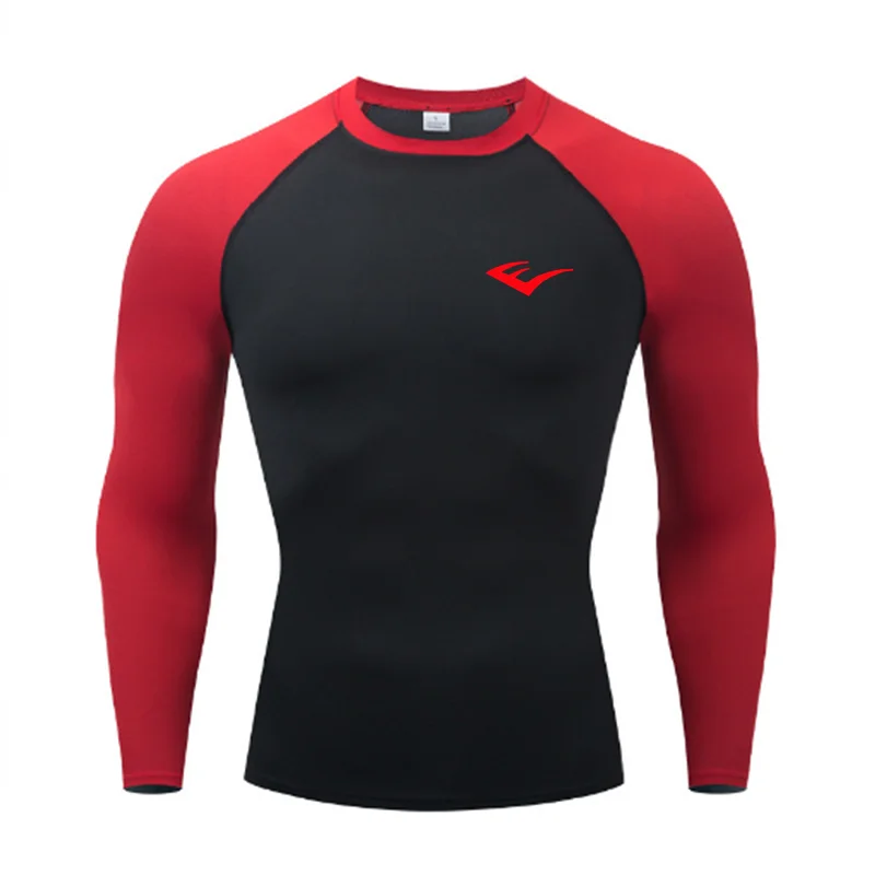 Herren Rundhals Schnelltrocknend Langarm Kompressions-Sportshirt Fitness Enganliegendes T-Shirt Laufshirt Casual Frühling Und Herbst – Detail 10