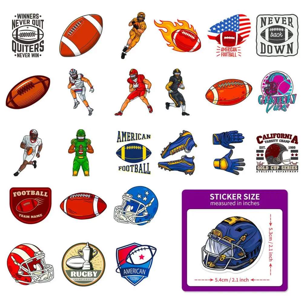 Cartoon Sticker Football Stickers for Fans Printing Rugby Stickers for Skateboards Laptops Water Bottles Exquisite