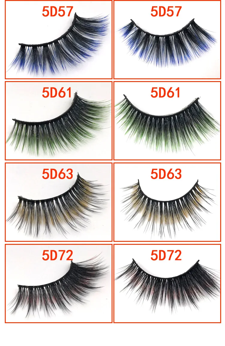 25mm mink lashes color false eyelashes thick and exaggerated eyelash personality fake lashe beauty eye lash extension makeup set