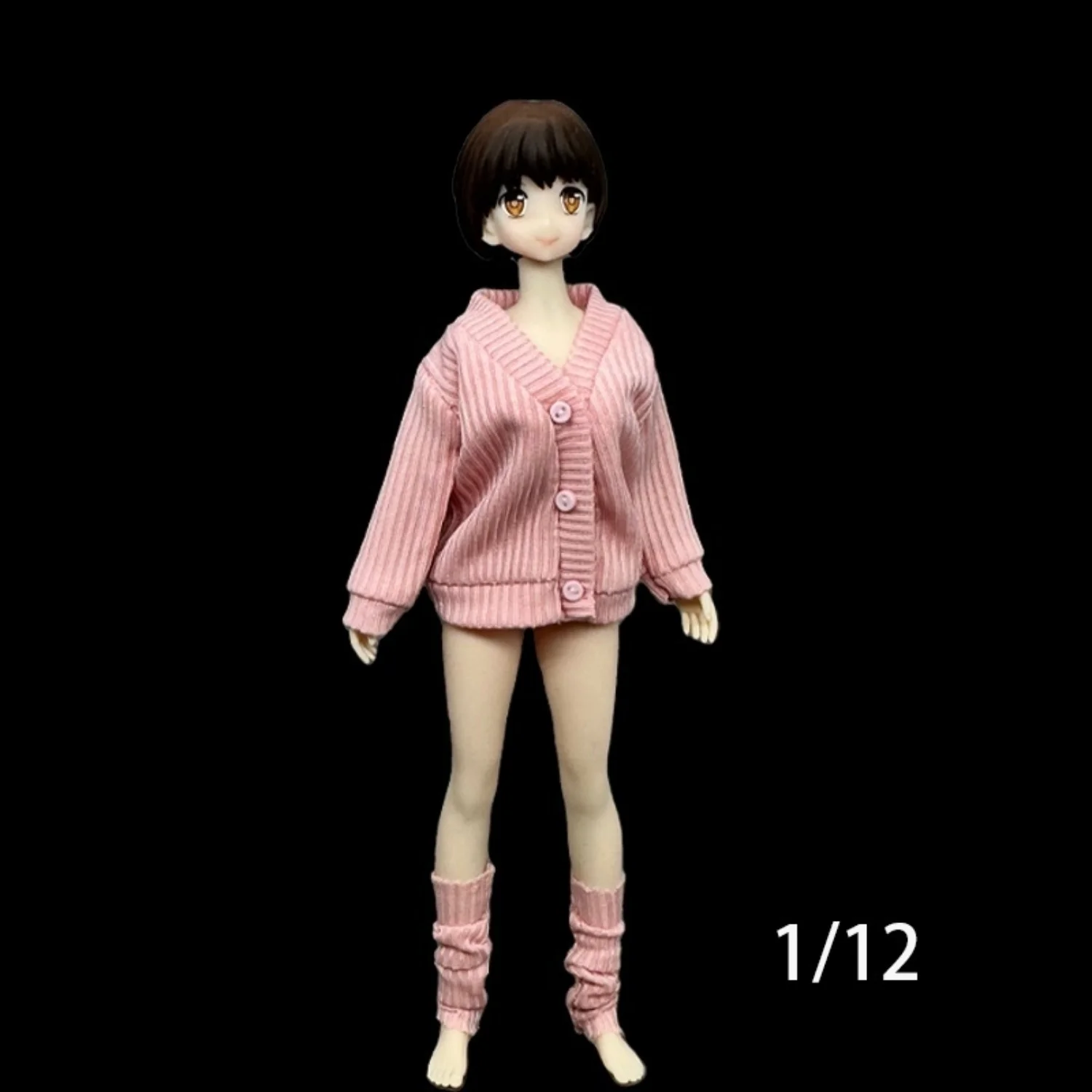 Modello di cappotto maglione lavorato a maglia 1/12 adatto alla figura del corpo della ragazza da 6 pollici