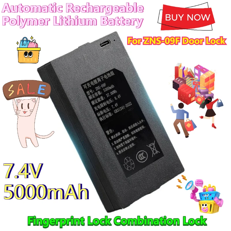 

Fingerprint Lock Combination Lock for ZNS-09F Door Lock Automatic Rechargeable Polymer Lithium Battery