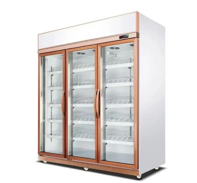 Direct Cooling Beverage Cola Cooler Refrigerator	3 Door Display Freezer	New Arrival  Food & Beverage Factory Glass Door Freezer