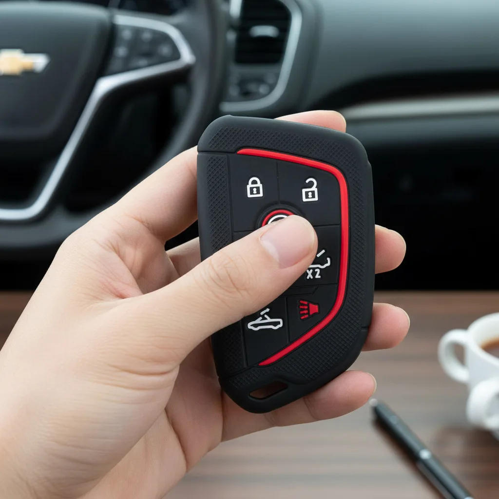 Car Silicone Key Fob Cover Case Compatible for Chevy Cruze Malibu C7 ZR1 Corvette Z06