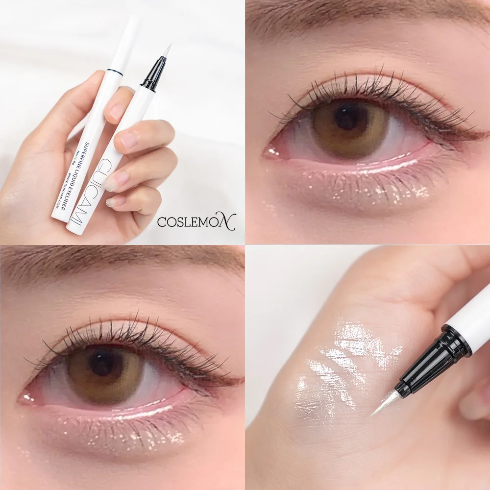 Ultra-Fijne Vloeibare Eyeliner Zijdeworm Wimper Pen Mat Bruin Grijs Markeerstift Potlood Gladde Blijvende Oogschaduw Stick Make-Up