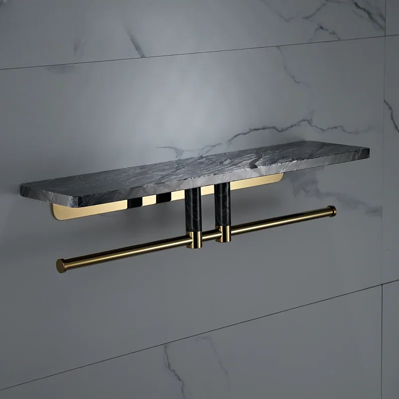 

Nordic Light Luxury Natural Marble All Copper Gold Rack