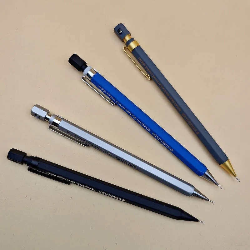 New-STAEDTLER 925 77 Hexagonal Mechanical Pencil HB Japanese Bionic Drawing Student Metal School Pencil 0.5 Practice Stationery