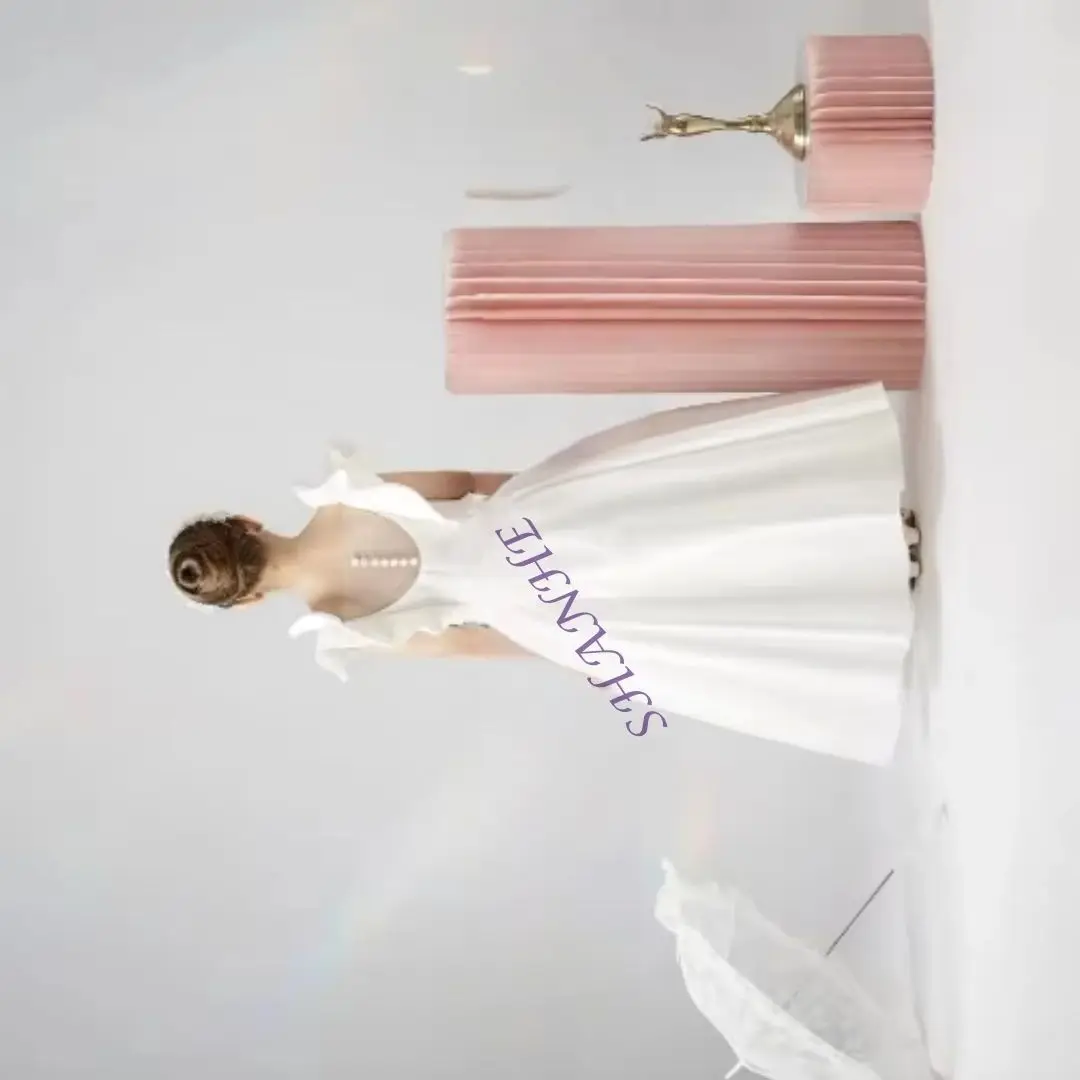 

Элегантное платье с открытой спиной для девочек-цветочниц для свадебных церемоний Праздничные торжества Танцевальные представления День рождения Вечерние вечеринки