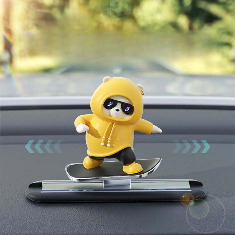 2024 New Car Skateboard Sliding Center Console Ornaments Car Cartoon Ornaments Cute Creative Screen Super Cute