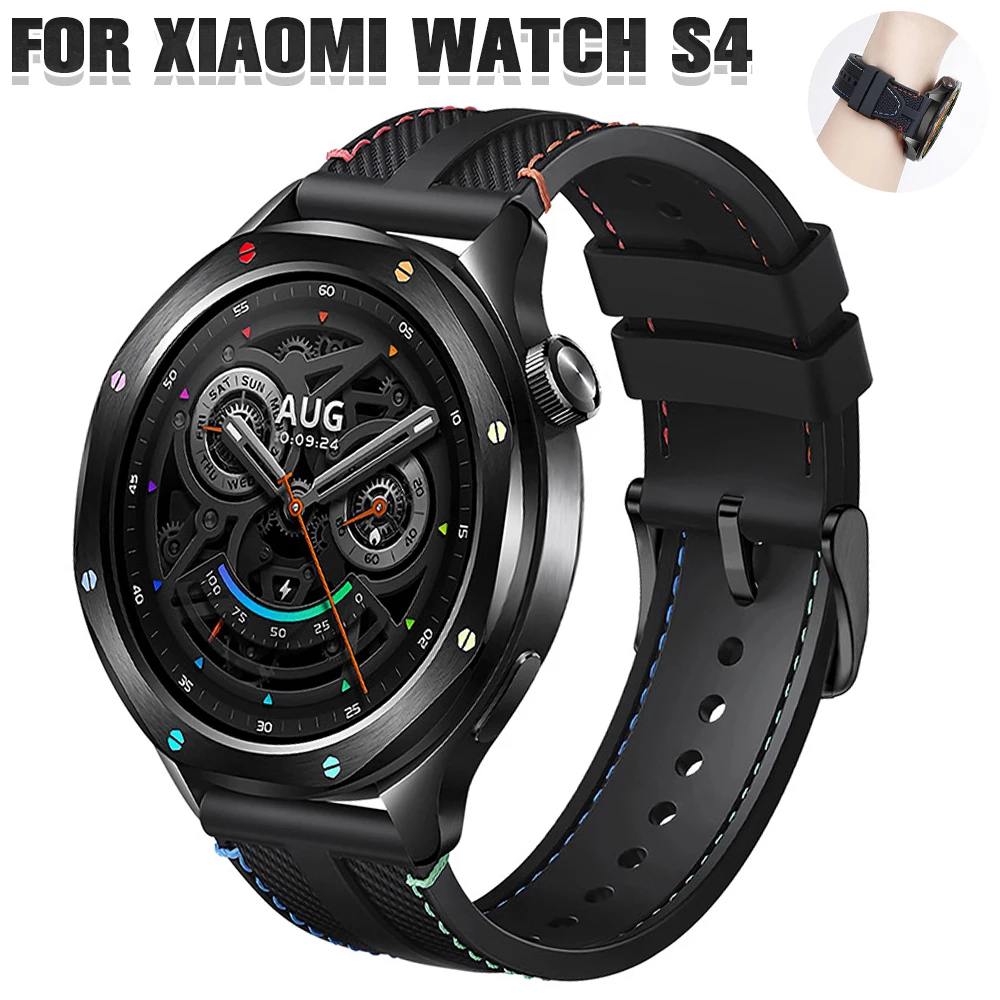 22mm Universal Nylon Fluororubber Composite Woven Watch Band for Xiaomi Watch S4/S4 Sport/S3/S2/S1 Pro Color Strap Accessories