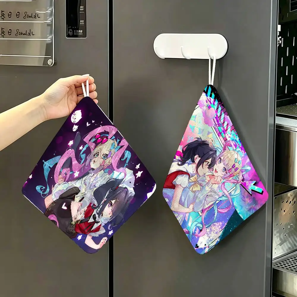 Game N-Needy Girl O-Overdose Household Hanging Towel, Polyester Cotton Hand Wiping Towel, Sturdy for Bathroom Bedroom