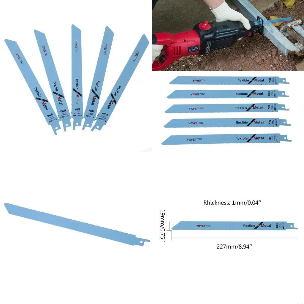 

5 Pcs S1122BF Reciprocating 227mm 9" For Metal & Cutting