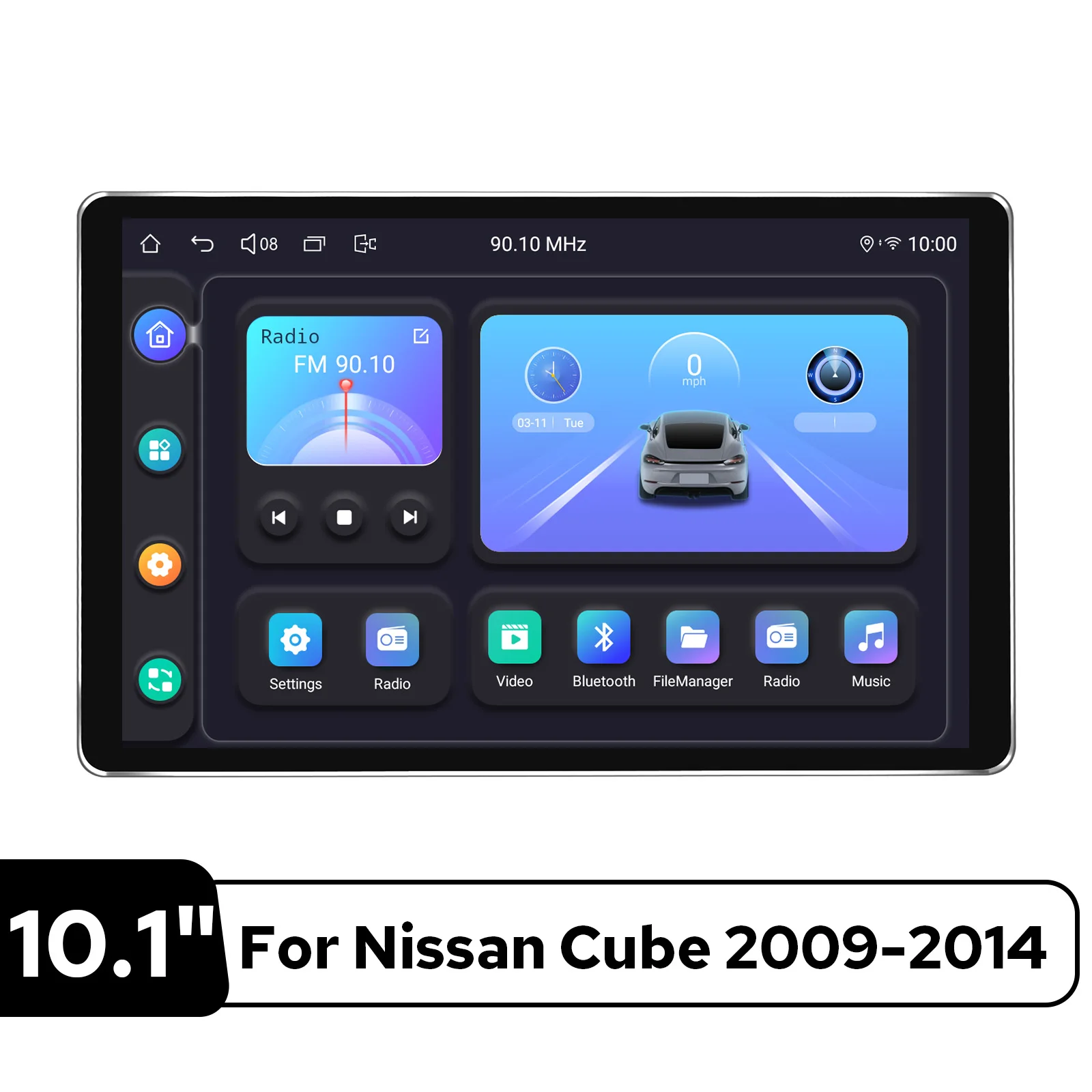 Android 10.1” Car Stereo for Nissan Cube/Z12 Cube 2009-2014 Wireless CarPlay Android Auto Touchscreen Multimedia Head Unit