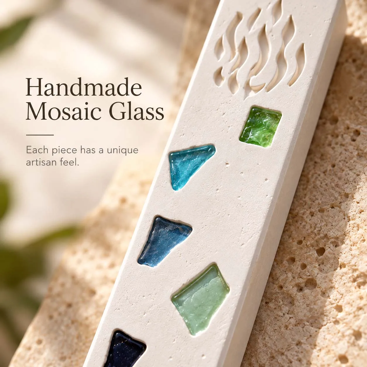 New Jewish Mezuzah Case Mosaic Glass Doorpost Holder Hebrew Blessing Home Plaster Mezuzah Cover Modern Judaica Housewarming Gift