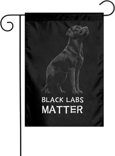 Black Labs Matter Labrador Bright Double-Sided Garden Flag : Add, 12x18 Inches XXQ