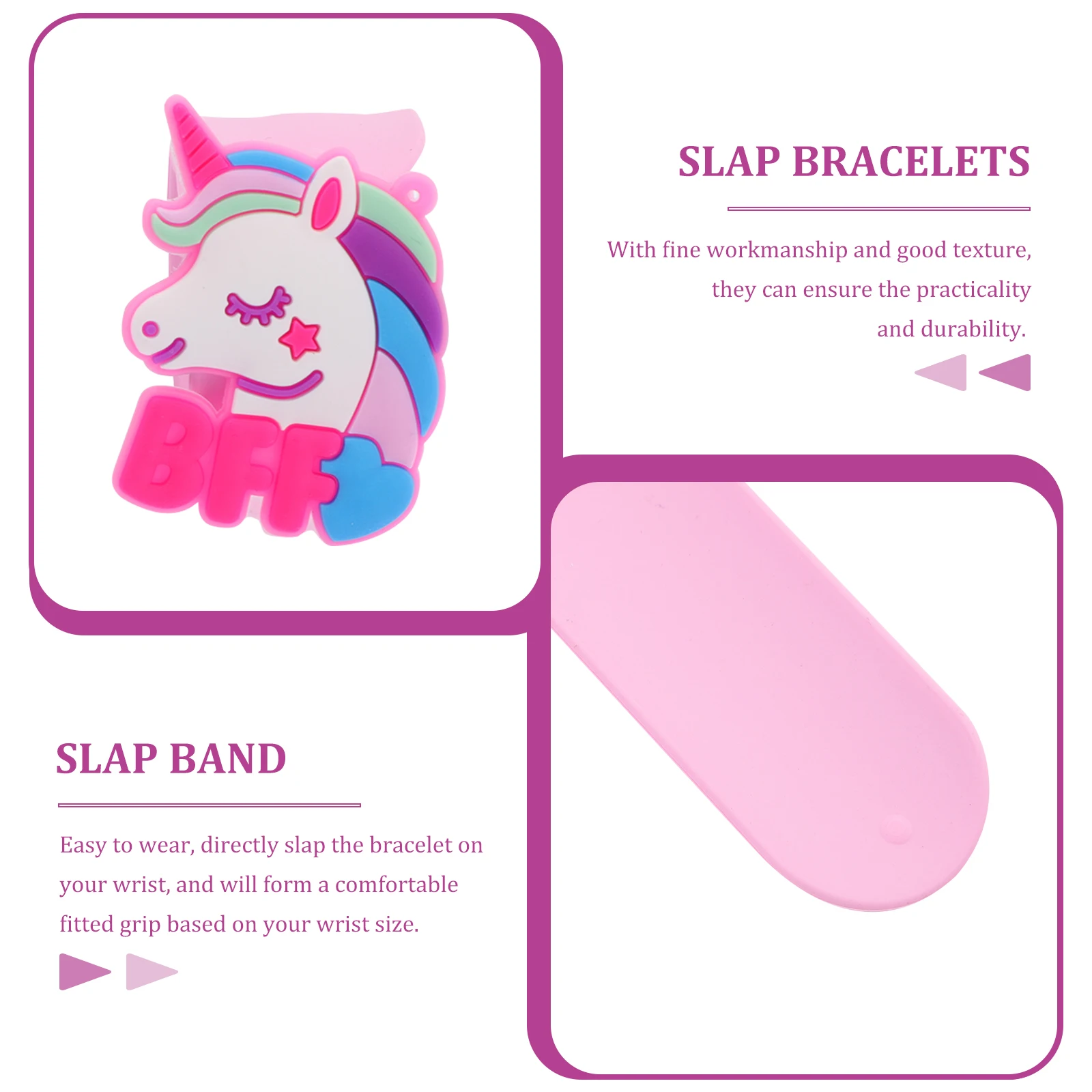 

8 Pcs Kids Slap Bracelets Practical Silica Gel Bands Fine Workmanship Flexible One Size Fits All Perfect Gifts Party Favors