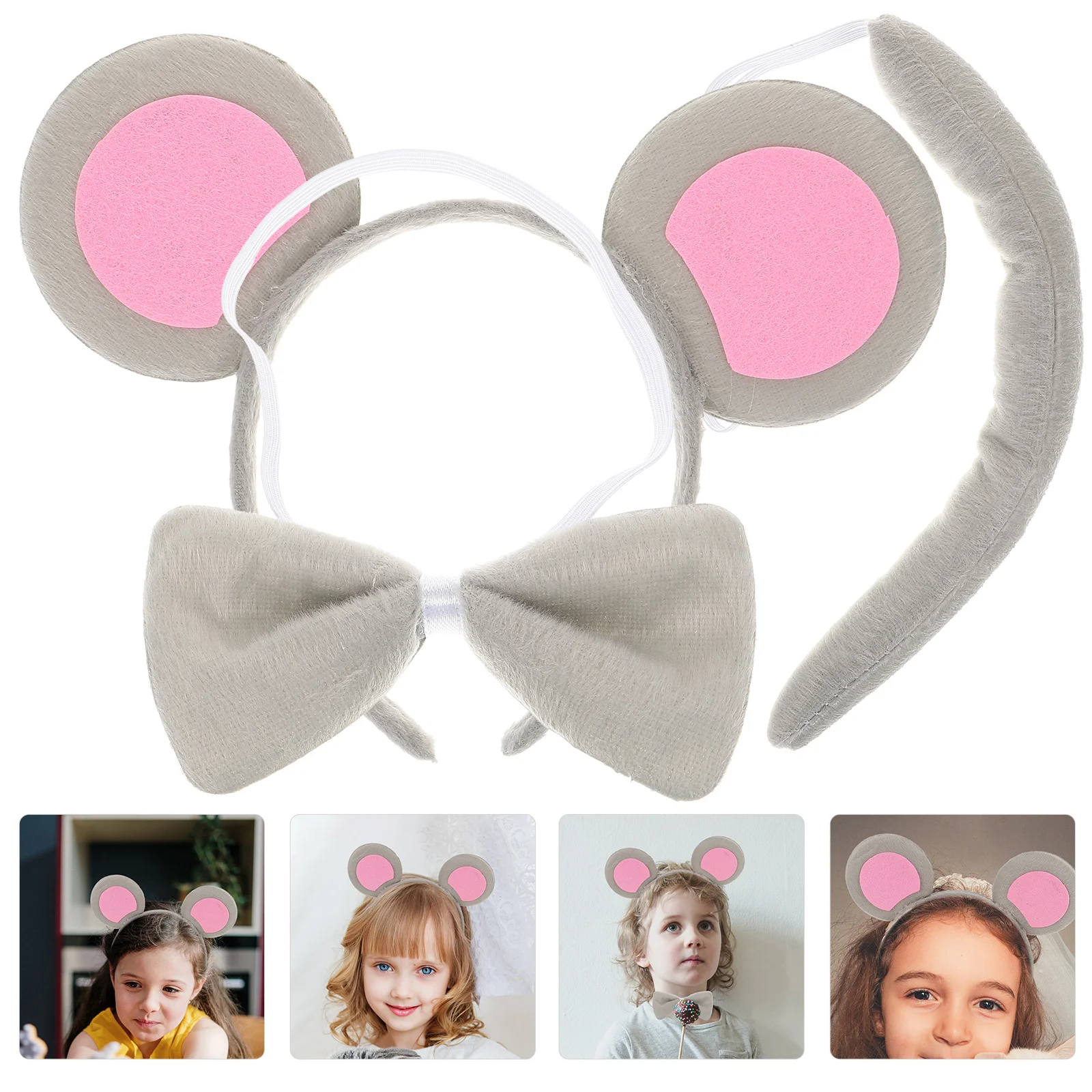 

2 Sets Mouse Party Favors Hair Accessories Animal Costume Adult Fabric Ears Headband