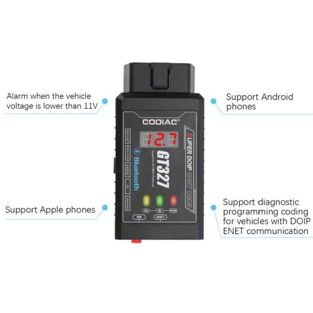 GODIAG GT327 Scammer ELM327 v1.5 Bluetooth 4.0 OBD II  Diagnostic Cable GT327 Support DOIP ENET Tool