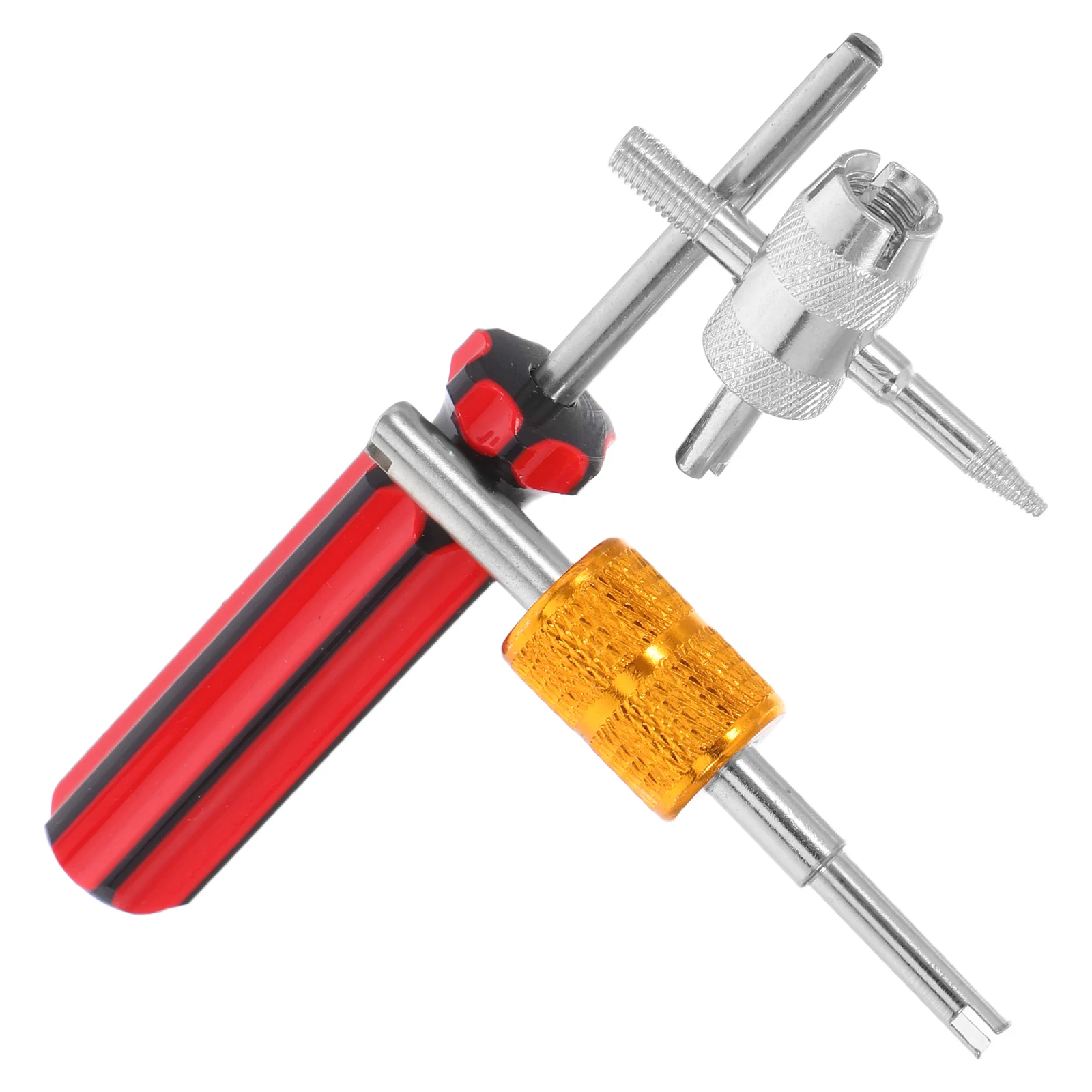 

1 set 1 Set Valve Stem Removal Tool Metal Tire Valve Core Wrench Multi-Function Puller Portable Universal Fit Standard Cores