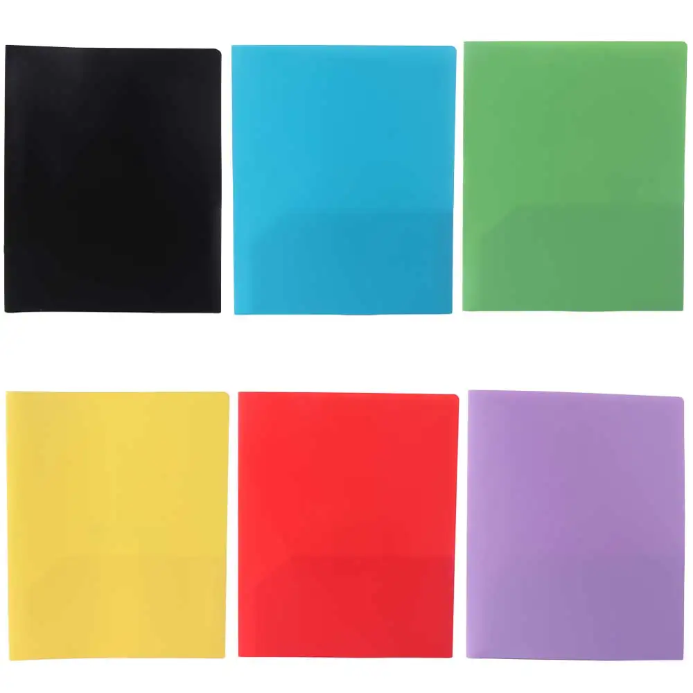 Fashion A4 File Folder PP Multi-color Folding Folders with Pockets Large Capacity Double Sided Pocket Folder Students