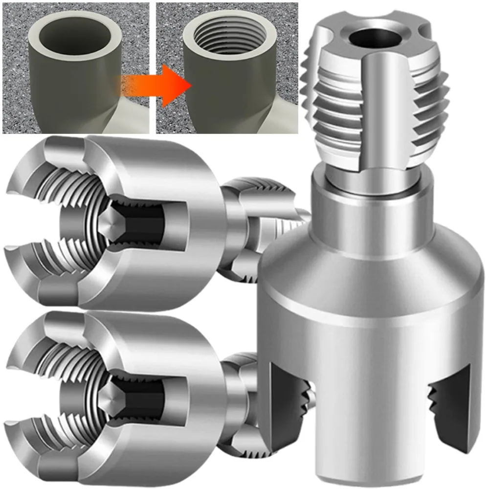 

Upgrade 4-point Water Pipe Hole Opener External Internal Thread Opener Plastic Pipe Universal Electric Drill Thread Tapping Tool
