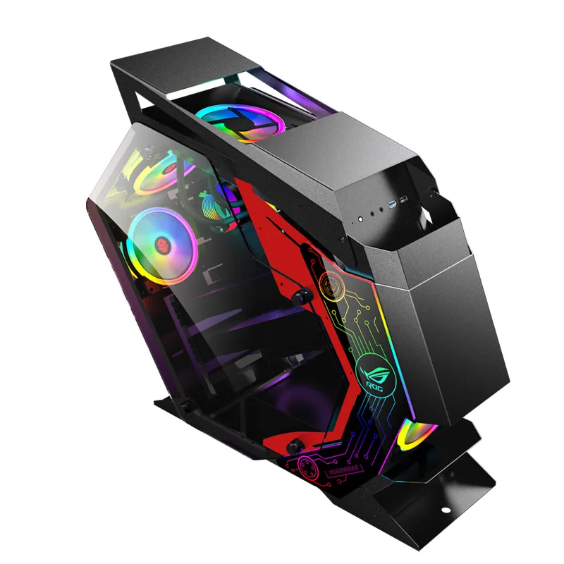 

2025 hot saleWholesale high-end Internet cafe glass water-cooled Internet celebrity desktop computer personality three-dimension