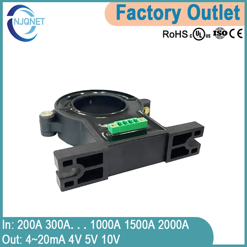 Hall Current Sensor QNDBK1-40 AC 600A 800A 1000A 1500A 2000A / DC 4~20mA 10V 5V transformer Split core Current Transducer hall